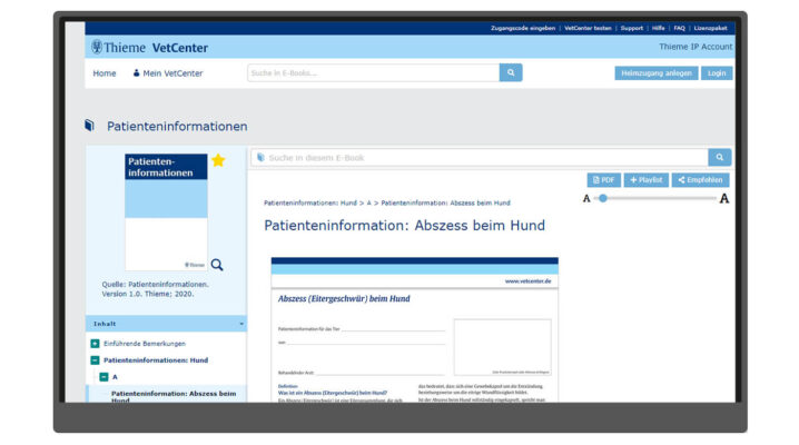 VetCenter Screenshot Patienteninformationen